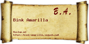 Bink Amarilla névjegykártya